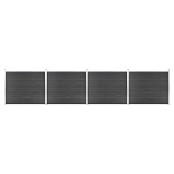 vidaXL Schuttingpanelenset 699x146 cm HKC grijs, Verzenden, Nieuw, Hout