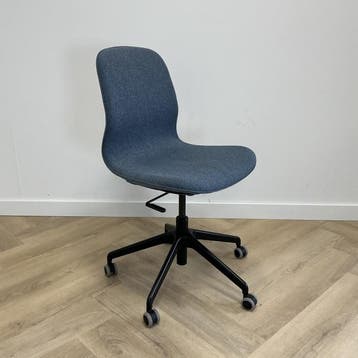 Ikea Langfjall  bureaustoel, blauw - zwart, Gebruikt, Zwart, Ophalen of Verzenden, Bureaustoel