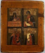 Icoon - Vierveldenicoon - Hout, Antiek en Kunst