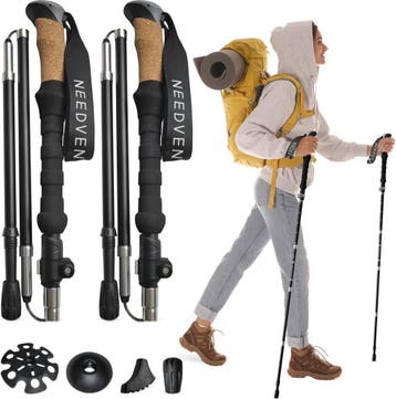 needventure®  Nordic Walking - wandelstokken - 2e Kansje, Ophalen of Verzenden, Opvouwbaar, Zo goed als nieuw
