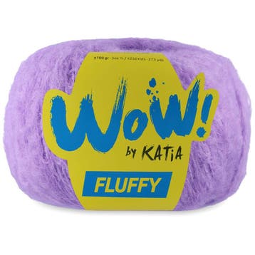 Katia WOW Fluffy - 100 Lavendel - Mohair-Look Acryl/Wol Ga, Ophalen of Verzenden, Nieuw