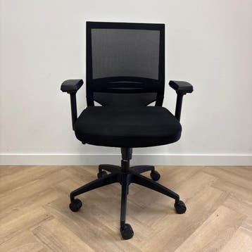 ergonomische bureaustoel + lendesteun, zwart, Ophalen of Verzenden, Ergonomisch, Gebruikt, Bureaustoel