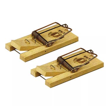 Hendrik Jan Houten muizenvallen 10 cm set 2 stuks met ste...