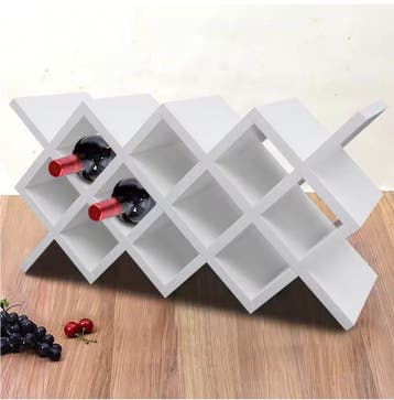 Moderne Houten Wijnrek – Wandrek of Vrijstaand 10 Flessen, Huis en Inrichting, Woonaccessoires | Wijnrekken, Verzenden, Nieuw