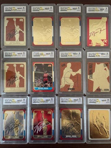1996 Fleer 23KT Gold Michael Jordan - WCG 10 - 12 Graded, Nieuw