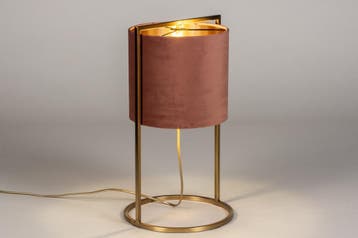 Rietveld Tafellampen - Goud, Roze - Stof, Metaal, Verzenden, Nieuw