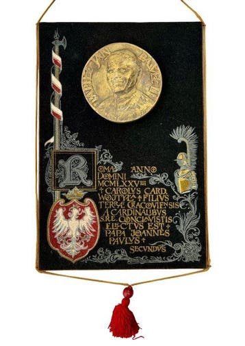Paus Johannes Paulus II Herdenkings vaandel (1978) - 45 cm -