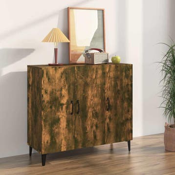 vidaXL Dressoir 90x34x80 cm bewerkt hout gerookt, Huis en Inrichting, Verzenden, Nieuw, Overige houtsoorten, Minder dan 50 cm