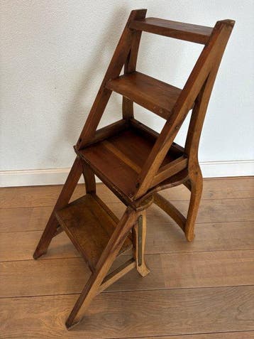 Stoel - Hout, Messing - Bibliotheek Stoel / Trap