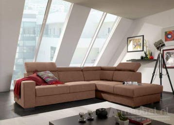 Hoekbank Raalte - hoekbanken - Bruin, Nieuw, 150 cm of meer, Stof, 250 tot 300 cm
