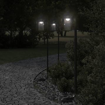 vidaXL Vloerlamp voor buiten 100 cm roestvrij staal zwart, Verzenden, Nieuw, Vloerlamp