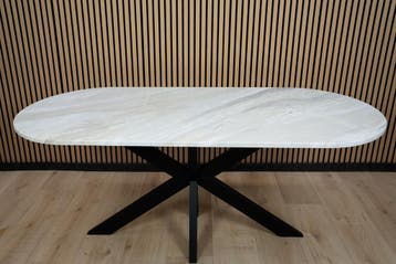 Exclusieve Marmeren Tafel  Ajax Bootvorm Wit NU VOOR €1399!, Overige materialen, Vijf personen of meer, Overige vormen, Nieuw
