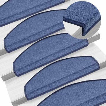 vidaXL Trapmatten 15 st 65 x 24 x 4 cm Non-Slip Blauw Vilt -, Doe-het-zelf en Verbouw, Verzenden, Nieuw