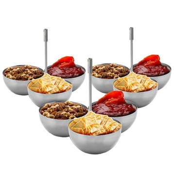 GGM Gastro | (3 stuks) Schaal - RVS - Ø85mm - 3-vaks | RSVA3, Verzenden, Nieuw, Kom(men)