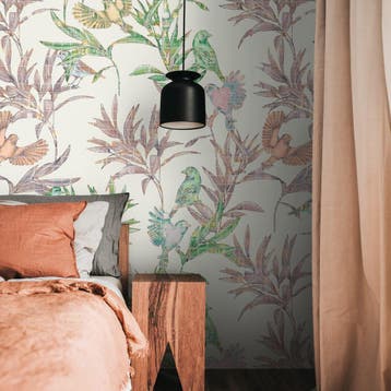 Profhome 398791-GU Fotobehang vogel patroon mat wit groen, Verzenden