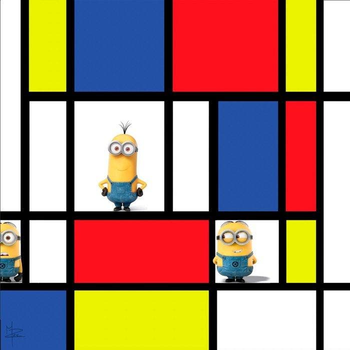 PLM-Art - Minions Mondrian, Antiek en Kunst, Kunst | Designobjecten
