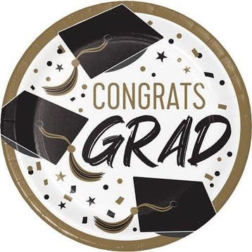 Borden ’Congrats Grad’ 23cm (8st), Ophalen of Verzenden, Nieuw