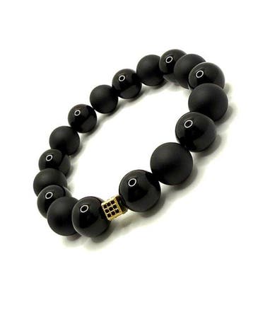 Sieraad van de Ontwerper - Onyx - Zilver 925 - Goud 21k -