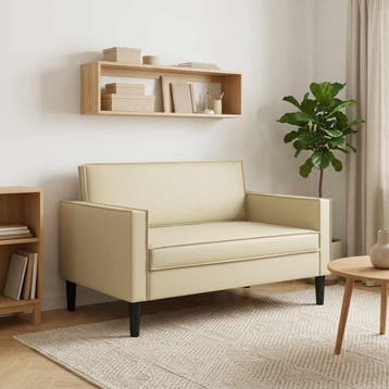 vidaXL XXL fauteuil Crèmekleurig Kunstleer, Huis en Inrichting, Verzenden, Nieuw