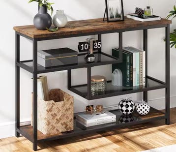 Smalle Consoletafel 4 Lagen – Glas & Metaal, 100 cm, Verzenden, Nieuw
