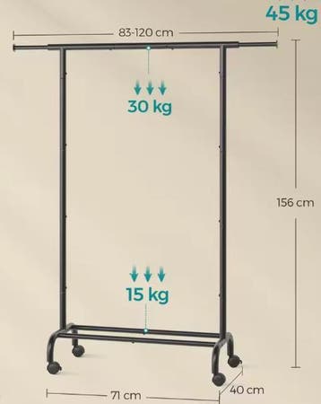 Jurkenstandaard Op Wielen – Uitschuifbaar & Praktisch, Kleding | Dames, Kledingrekken, Verzenden, Nieuw
