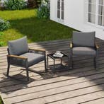 3-delige Bistroset – Schommelstoelen en Glazen Tafel, Verzenden, Nieuw