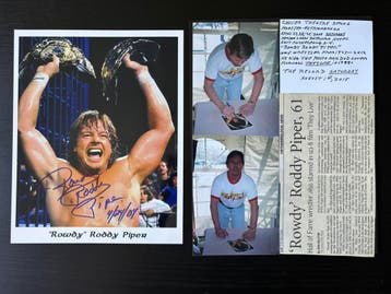 Originele handtekening Rowdy Roddy Piper (WWE), Ophalen of Verzenden, Nieuw, Film, Foto of Kaart