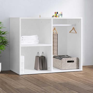 vidaXL Kledingkast 80x40x65 cm bewerkt hout wit, Verzenden, Nieuw