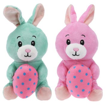 Paashazen knuffel set van 2 - pluche - 20 cm - met paasei, Verzenden, Nieuw