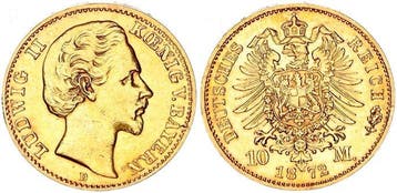 Duitse Keizerrijk Beieren München. Ludwig II. (1864-1886).