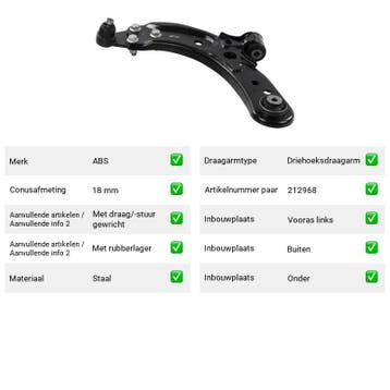 Draagarm Vooras links Buiten Onder MG ZS 180 (2001-2005), Verzenden, Nieuw, MG