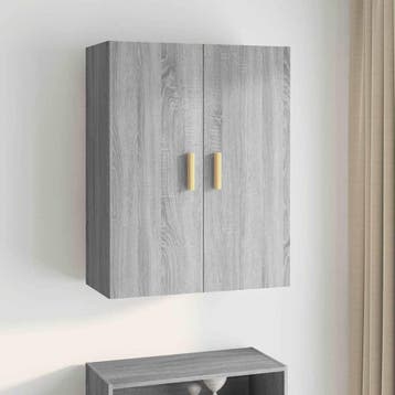 vidaXL Bovenkast 69,5x34x90 cm grijs sonoma eikenkleurig, Minder dan 50 cm, Verzenden, Nieuw, Minder dan 100 cm