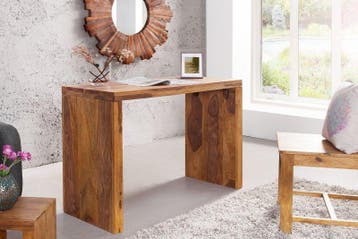 Solide consoletafel MAKASSAR 100 cm bureau met sheesham, Ophalen of Verzenden, Nieuw