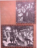 Parodie van de Schuttersmaaltijd op spotprent (Lithos), Verzenden