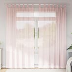 vidaXL Gordijnen voile met lussen 2 st 140x225 cm lichtroze, Verzenden, Nieuw