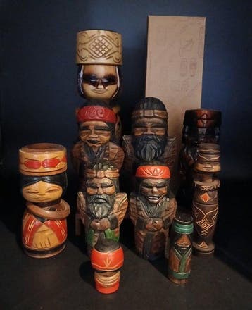 Beeldje - Fraaie verzameling vintage Ainu Nipopo poppen