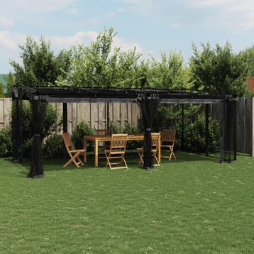 vidaXL Prieel met zijwanden van gaas 6x3 m staal, Verzenden, Nieuw