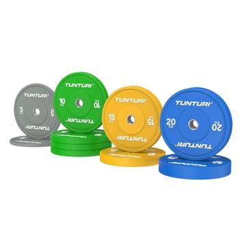 Tunturi Platinum Bumper Plate Color, 120kg, set, Verzenden, Nieuw
