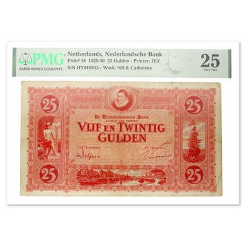 25 Gulden Willem van Oranje PMG 25, Verzenden