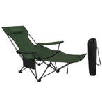 Opvouwbare Campingstoel Groen of Grijs - Tuinstoel met hoes, Verzenden, Nieuw, Stapelbaar