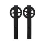 Intersteel Set van 2 hangrollen Wheel 34cm - mat zwart, Verzenden, Nieuw
