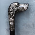 Wandelstok - Donker zilver verguld met metalen stift. Zeer