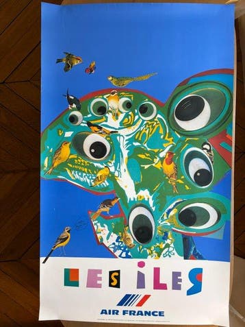 Roger Bezombes - Air France - Affiche dagence « Les Îles –, Antiek en Kunst