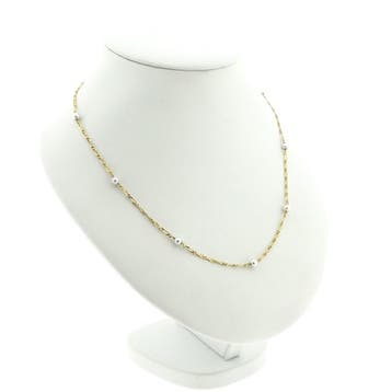 18 krt. Vintage gouden ketting met parels., Gebruikt, Ophalen of Verzenden, Met edelsteen, Goud