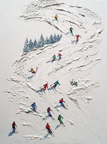 Jasmin Navoyan - WINTER SKIING - Contemporary Painting / 3D