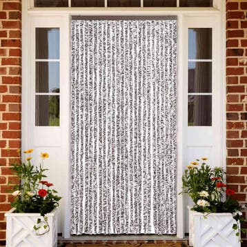vidaXL Vliegengordijn 100x220 cm chenille bruin en beige, Verzenden, Nieuw