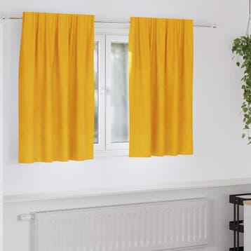 vidaXL Gordijnen 2 st Mosterdgeel 140 x 140 cm fluweel, Verzenden, Nieuw