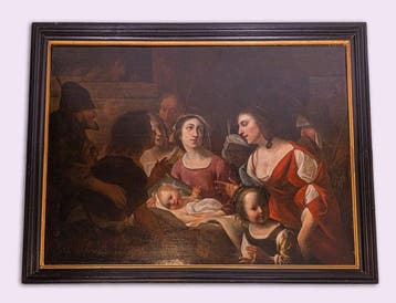 Schilderij Aanbidding Christus omgeving Johannes de Veer,