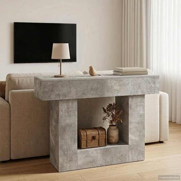 vidaXL Beton Grijs 101 x 30 x 74 cm, Minder dan 50 cm, 50 tot 75 cm, Verzenden, Nieuw