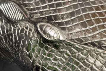 Design Hangtafel WILDLIFE CROCODILE 60cm Zilverkleurig, Ophalen of Verzenden, Nieuw